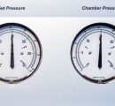 Close-up of the Pressure Gauges on a Sechrist Hyperbaric Chamber