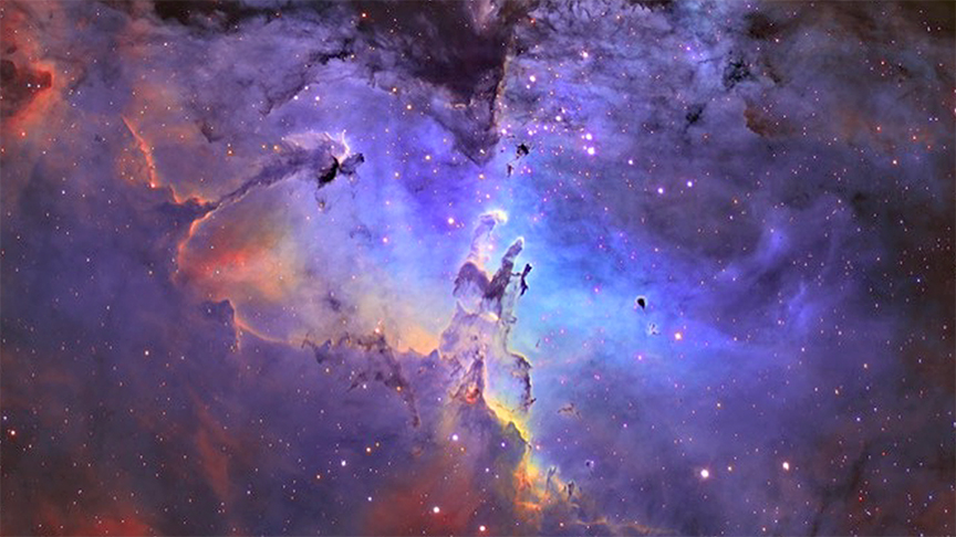 Cosmic nebula representing the creation of the universe.
