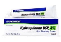 Hydroquinone is applied directly to the skin to lighten it.