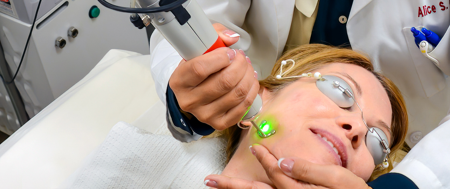 Dr. Alice Pien using PICO laser on patient.